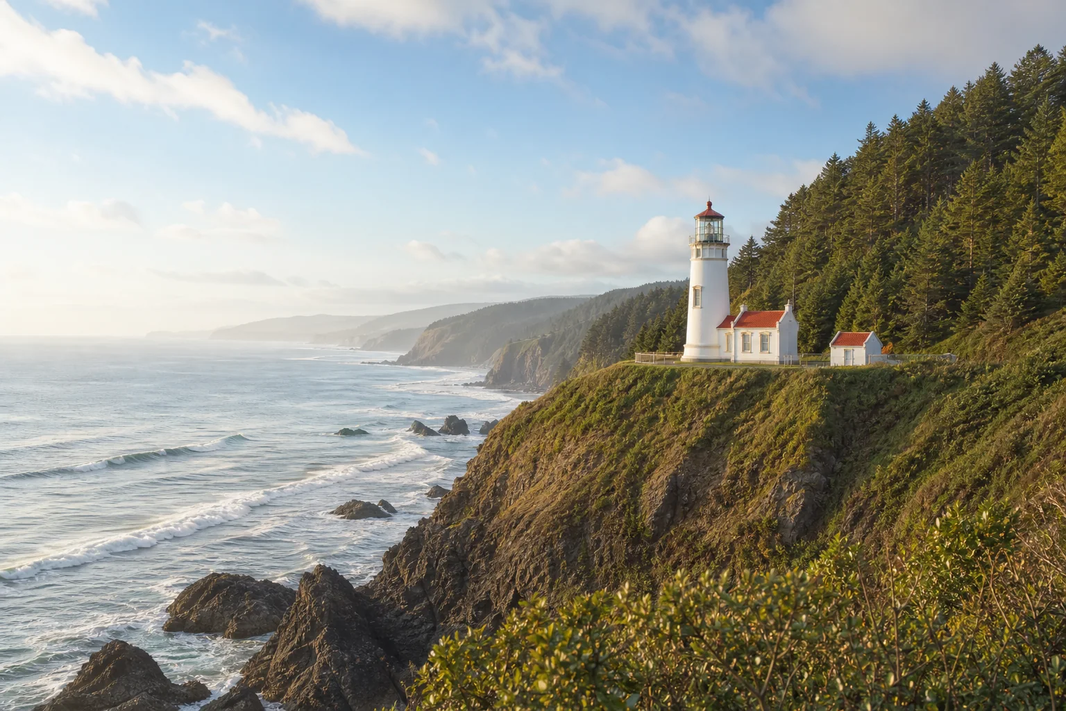 Heceta Head Lighthouse above the Oregon Coast